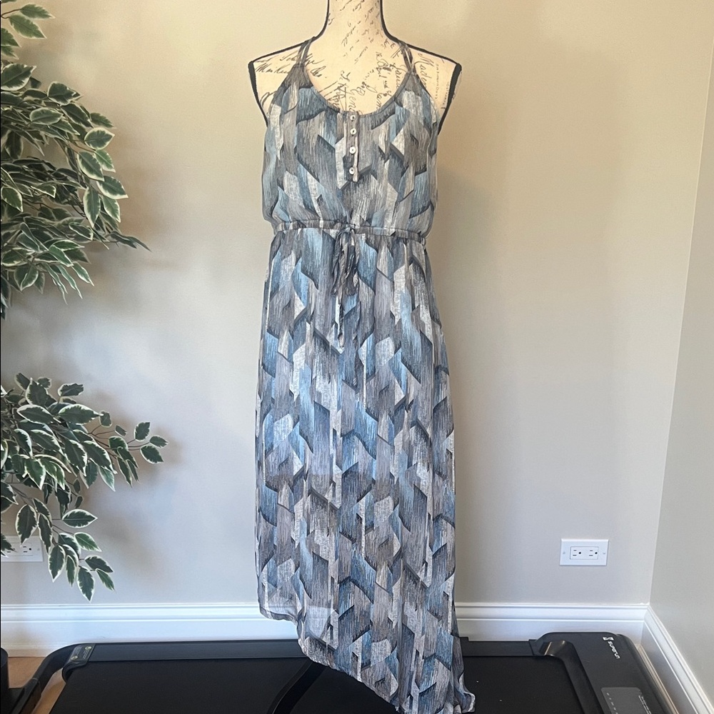 Ya Los Angeles Women’s Blue and Gray Asymmetrical Maxi Dress Size Large